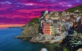 Abstract sunset in Riomaggiore Royalty Free Stock Photo