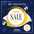 Abstract super sale with modern background