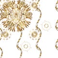 Classic raster golden seamless pattern