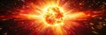 Abstract supernova burst with glowing cybernetic energy rings expanding through space