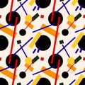 Abstract suprematism composition on beige, seamless pattern Royalty Free Stock Photo