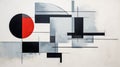 Abstract Suprematism: Gray, Black, And Red Geometric Painting