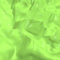 Abstract surface with beautiful waves, green color gradient. Bulges surface. Pistachio green crumpled background. 3d render