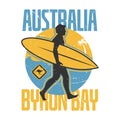 Abstract surfer stamp or sign - Byron Bay, Australia Royalty Free Stock Photo