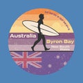 Abstract surfer stamp or sign - Byron Bay, Australia Royalty Free Stock Photo