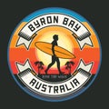 Abstract surfer stamp or sign text Byron Bay, Australia Royalty Free Stock Photo