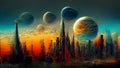 The Beautiful Skyline of a Very Distant Alien Planet