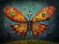 Abstract surreal butterfly character