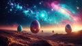 Abstract Surreal Colorful Easter Egg Galaxy â Cosmic Easter Celebration Royalty Free Stock Photo