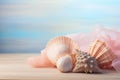 Abstract and surreal corals and seashells background