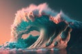 Abstract surreal smooth pastel colour waves