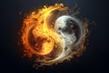 Abstract and surreal Yin Yang symbol or sign illustration