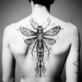 Abstract Surrealist Dragonfly Tattoo Design: Insect-inspired Artwork