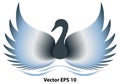 Abstract swan drawing for a logo, no background Royalty Free Stock Photo