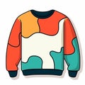 Colorful Abstract Shape Sweatshirt Design - Minimalist And Simple Graphic Royalty Free Stock Photo