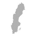 Abstract Sweden country silhouette of wavy black repeating lines