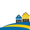 Abstract Swedish Flag With Colorful Houses Royalty Free Stock Photo