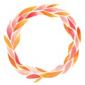 abstract sweet fall leaves wreath watercolor.