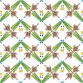 abstract sweet seamless triangle pattern green tear drop mix beauty daimond square on white background