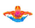 Abstract of a swimmer butterfly from splash of watercolors Royalty Free Stock Photo