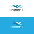 Abstract swimming logo. Royalty Free Stock Photo