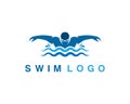 Abstract swimming logo icon design. Royalty Free Stock Photo