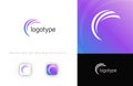 Abstract swirl arc logo with modern dynamic motion effect. Ideal for startups, technology companies, digital branding