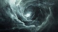 Abstract swirl of dark clouds with a bright light in the center. A dramatic and ethereal scene Royalty Free Stock Photo