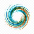 Abstract swirl design element. Spiral, rotation and swirling movement. Vector illustration with dynamic effect