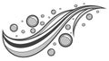 Abstract Swirl Design with Floating Bubbles, vector design Generative AI Royalty Free Stock Photo