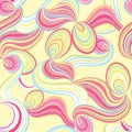 Abstract swirl line and loops seamless pattern. Royalty Free Stock Photo