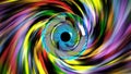 Abstract swirl painting in rainbow colours with magic eye in the center Royalty Free Stock Photo