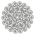 Abstract swirl pattern. Concentric spiral lines. Dynamic Vector ornament. Round doodle graphic. Royalty Free Stock Photo