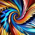 Abstract swirl psychedelic colourful fractal curves design pattern illustration wallpaper