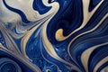 Abstract Swirling Azure Blue Marbled Background