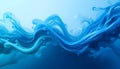 Abstract swirling blue ink cloud dissolving in water creating ethereal smoke like patterns Royalty Free Stock Photo