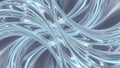 Abstract Swirling Blue and Silver Liquid Forms Intertwined fluid flowing Royalty Free Stock Photo