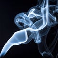 Abstract Swirling Blue Smoke Against Black Background Artistic Composition Royalty Free Stock Photo
