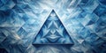 Abstract swirling blue triangles a serene geometric composition featuring intricate wave patterns and a central, embedded triangle Royalty Free Stock Photo
