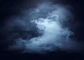 Abstract swirling cloud formation with intense bright light at its core Royalty Free Stock Photo