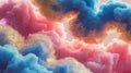 Abstract Swirling Clouds of Pink Blue and Gold Textured Formations background smoke Royalty Free Stock Photo