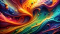 Abstract swirling color symphony with vivid hues and dynamic forms. Generative AI Royalty Free Stock Photo