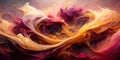 Abstract swirling colors, a vibrant mix of warm and cool hues creating a dynamic and expressive artwork. Generative AI