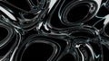 Abstract Black And Silver Fluid Forms With Blue Neon Glow image photo Royalty Free Stock Photo