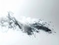 Abstract Swirling Grey Smoke Particles Exploding Against White Background Royalty Free Stock Photo
