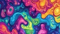 Abstract Swirling Liquid Rainbow Pattern - Digital Art Royalty Free Stock Photo