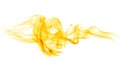 Abstract swirling movement of yellow smoke moving