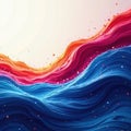 Abstract swirling notes, vibrant hues on dynamic waves , design, background Royalty Free Stock Photo