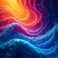 Abstract swirling notes, vibrant hues on dynamic waves , fluid lines, dynamic movement Royalty Free Stock Photo