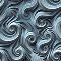 Abstract swirling pattern with glossy, three-dimensional curves and spirals